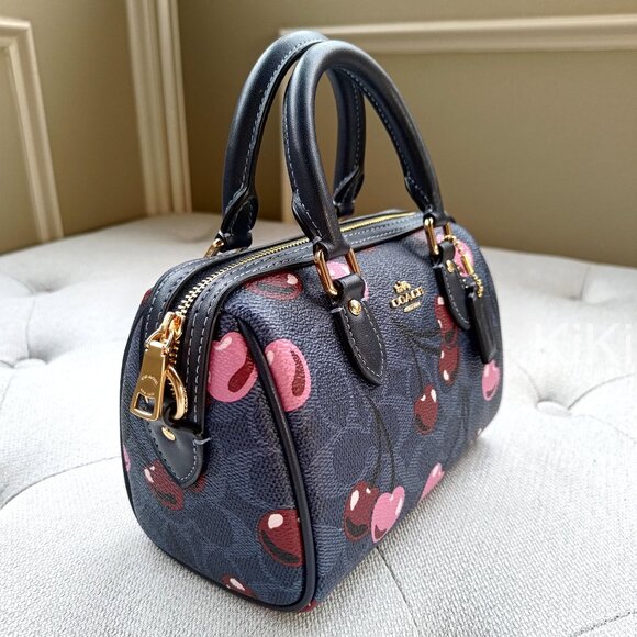 Coach Mini Rowan Crossbody Bag In Signature Canvas With Cherry Print CY741 - Picture 11 of 17